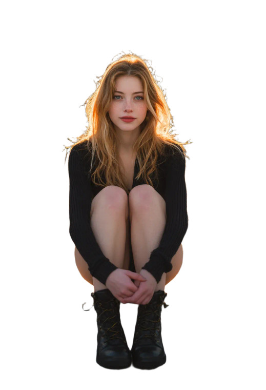 Young Girl Sitting Vinyl Car Decal Sticker – Waterproof & UV-Resistant  Young Girl Sitting Vinyl Car Decal Sticker – Waterproof & UV-Resistant