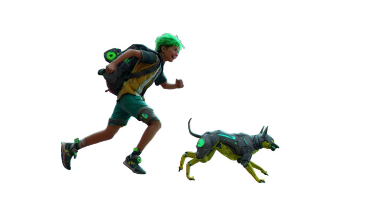 Cyberpunk Boy And Dog Vinyl Car Decal Sticker – Waterproof & UV-Resistant 