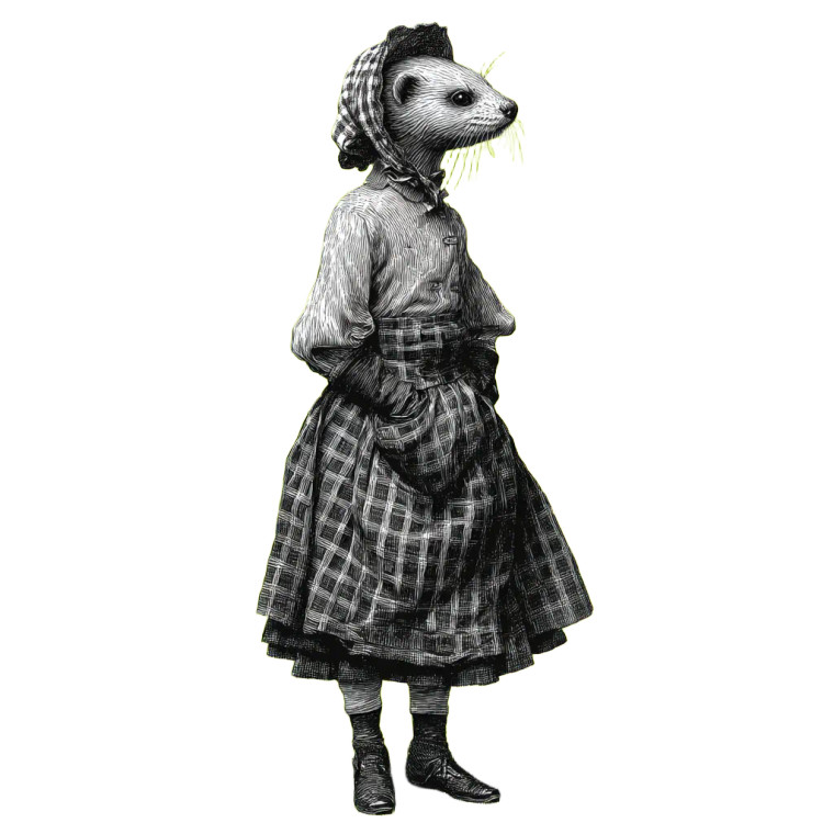 Ferret Fashionista Vinyl Car Decal Sticker – Waterproof & UV-Resistant 