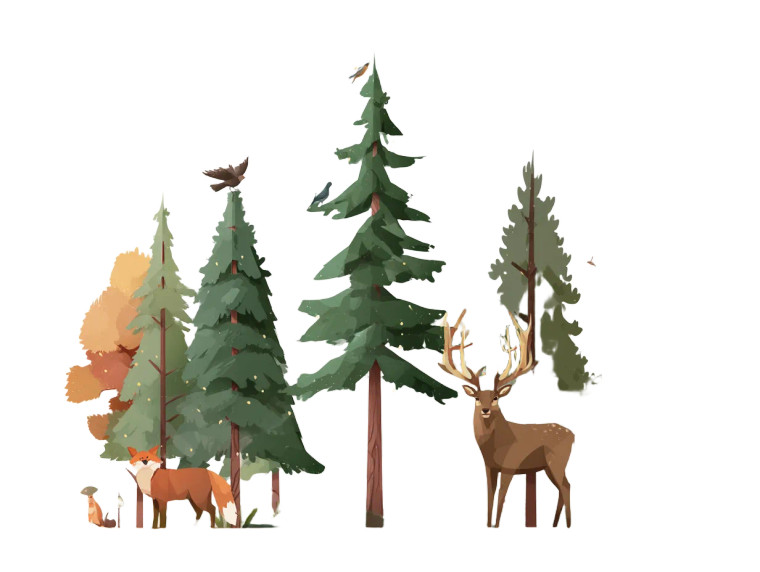 Golden Deer Forest Vinyl Car Decal Sticker – Waterproof & UV-Resistant 