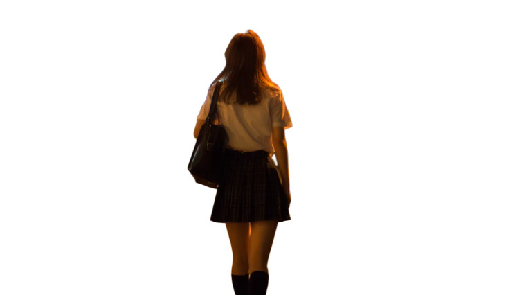 Lone Schoolgirl Night Vinyl Car Decal Sticker – Waterproof & UV-Resistant 