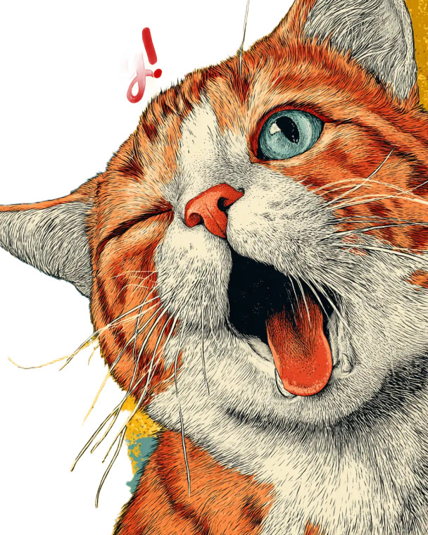 Playful Cat Art Vinyl Car Decal Sticker – Waterproof & UV-Resistant 