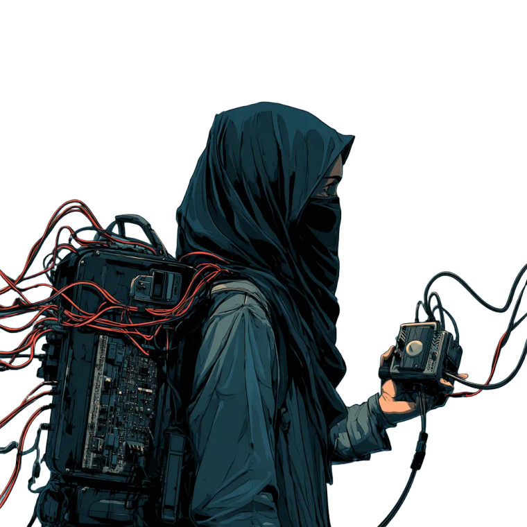 Tech-Savvy Hijabi Vinyl Car Decal Sticker – Waterproof & UV-Resistant 