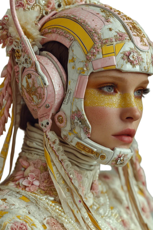 Robotic Baroque Girl V4 Vinyl Car Decal Sticker – Waterproof & UV-Resistant 