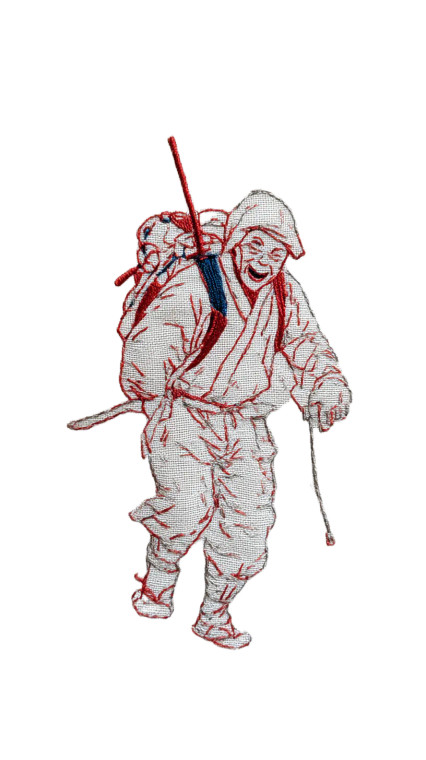 Smiling Ninja Embroidery Vinyl Car Decal Sticker – Waterproof & UV-Resistant 