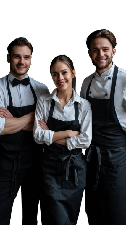 Smiling Restaurant Staff Vinyl Car Decal Sticker – Waterproof & UV-Resistant 