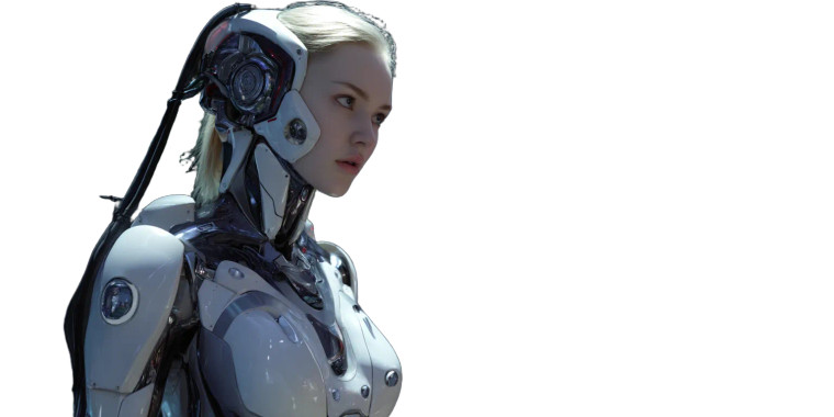 Futuristic Female Robot V5 Vinyl Car Decal Sticker – Waterproof & UV-Resistant 