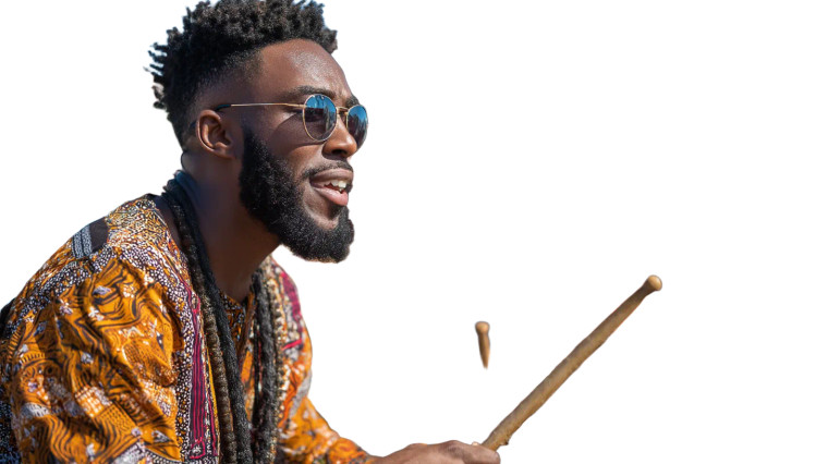 African Musicians Performing Vinyl Car Decal Sticker – Waterproof & UV-Resistant 