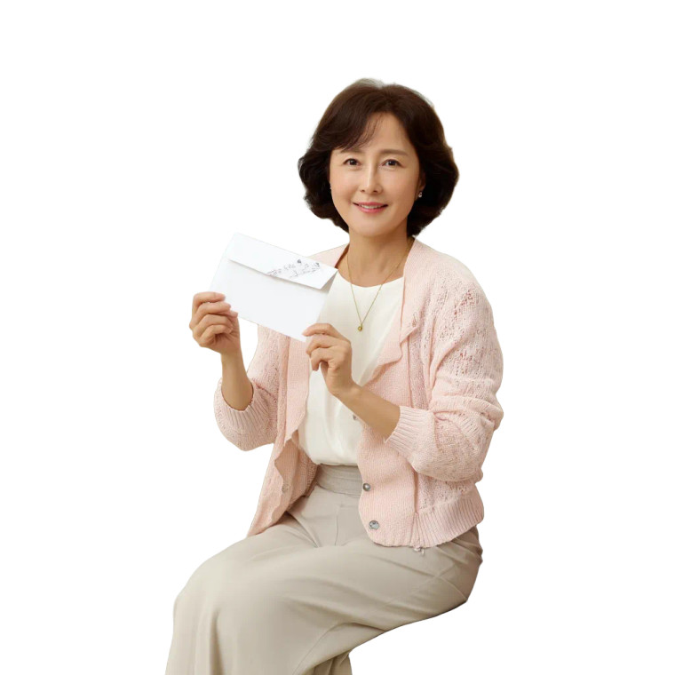 Smiling Woman With Envelope Vinyl Car Decal Sticker – Waterproof & UV-Resistant 