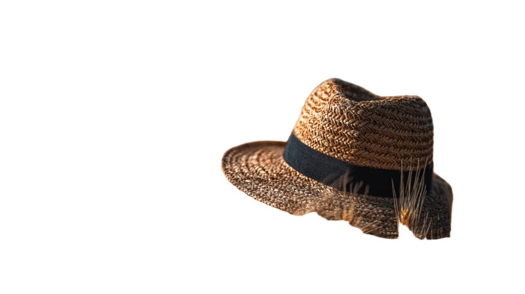 Straw Hat In Wheat Vinyl Car Decal Sticker – Waterproof & UV-Resistant 