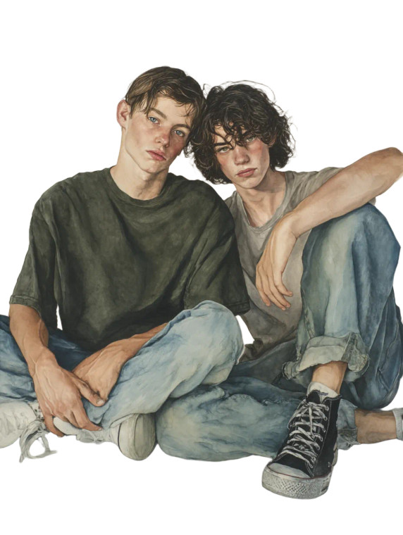 Two Friends Together Vinyl Car Decal Sticker – Waterproof & UV-Resistant 