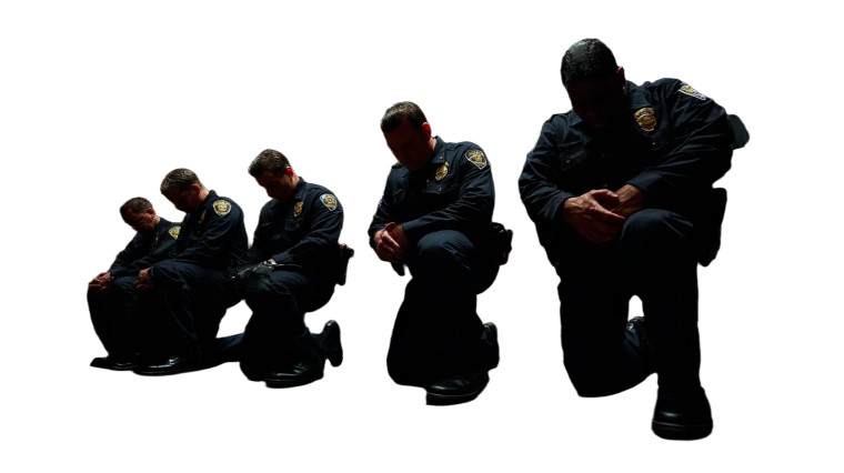 Praying Police Officers Vinyl Car Decal Sticker – Waterproof & UV-Resistant 