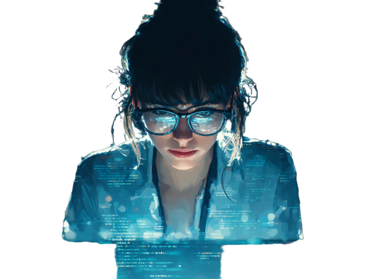Nerdy Woman Programming Vinyl Car Decal Sticker – Waterproof & UV-Resistant 