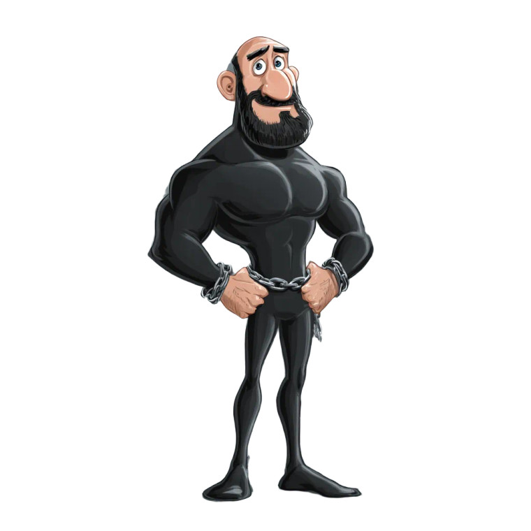 Muscular Cartoon Man V8 Vinyl Car Decal Sticker – Waterproof & UV-Resistant 