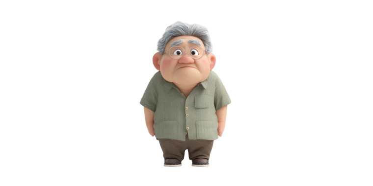 Adorable Elderly Asian Vinyl Car Decal Sticker – Waterproof & UV-Resistant 