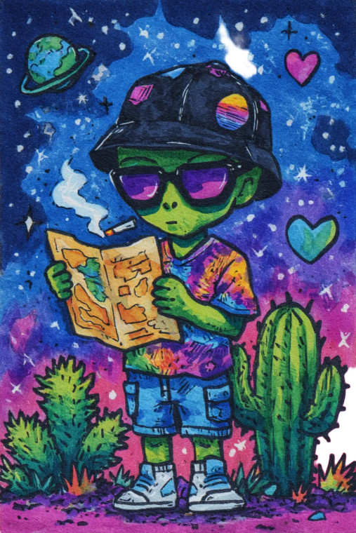 Stylish Alien Explorer Vinyl Car Decal Sticker – Waterproof & UV-Resistant 