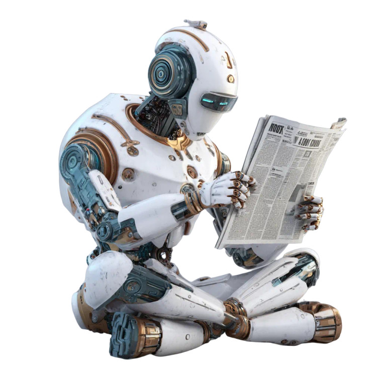 Futuristic Robot Reader Vinyl Car Decal Sticker – Waterproof & UV-Resistant 