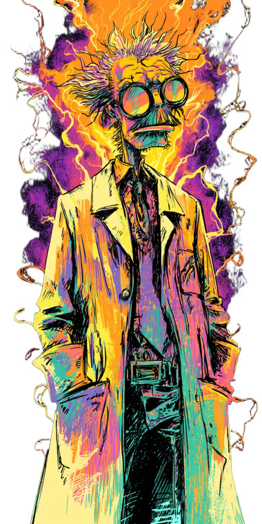 Mad Scientist Portrait V2 Vinyl Car Decal Sticker – Waterproof & UV-Resistant 