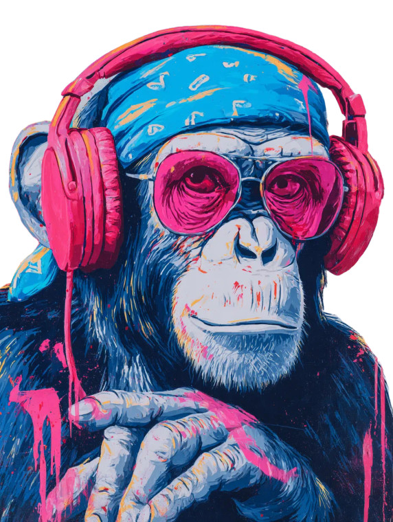 Stylish Chimpanzee Portrait V2 Vinyl Car Decal Sticker – Waterproof & UV-Resistant 