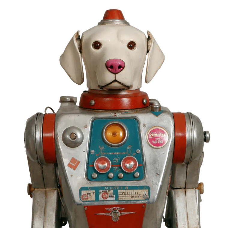 Vintage Robot Labrador Vinyl Car Decal Sticker – Waterproof & UV-Resistant 
