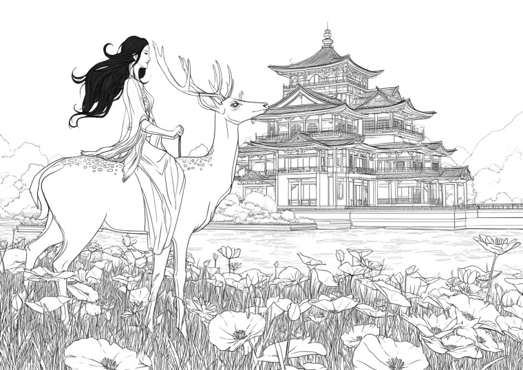 Mystical Deer Ride Vinyl Car Decal Sticker – Waterproof & UV-Resistant 