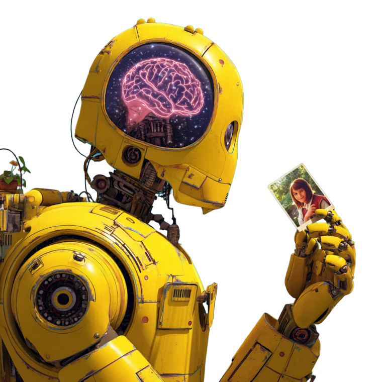 Cosmic Brain Robot Vinyl Car Decal Sticker – Waterproof & UV-Resistant 