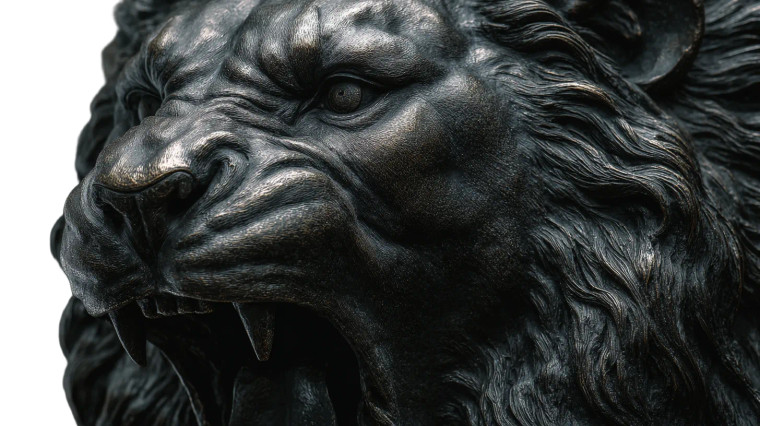 Bronze Lion Sculpture Vinyl Car Decal Sticker – Waterproof & UV-Resistant 