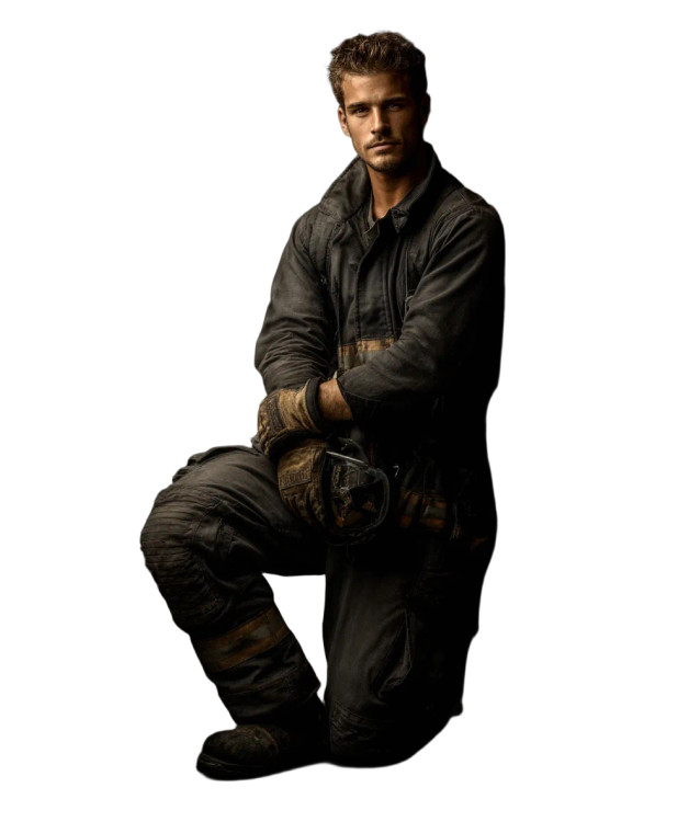 Handsome Fireman Vinyl Car Decal Sticker – Waterproof & UV-Resistant 