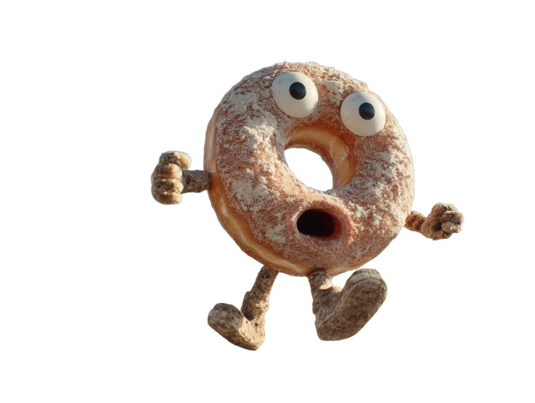 Giant Scared Donut Vinyl Car Decal Sticker – Waterproof & UV-Resistant 