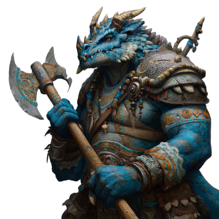 Blue Dragonborn Barbarian Vinyl Car Decal Sticker – Waterproof & UV-Resistant 