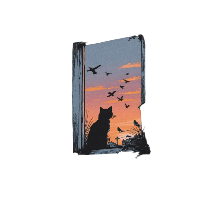 Cat At Window V2 Vinyl Car Decal Sticker – Waterproof & UV-Resistant 