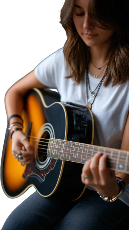 Guitar Hand Close-Up Vinyl Car Decal Sticker – Waterproof & UV-Resistant 