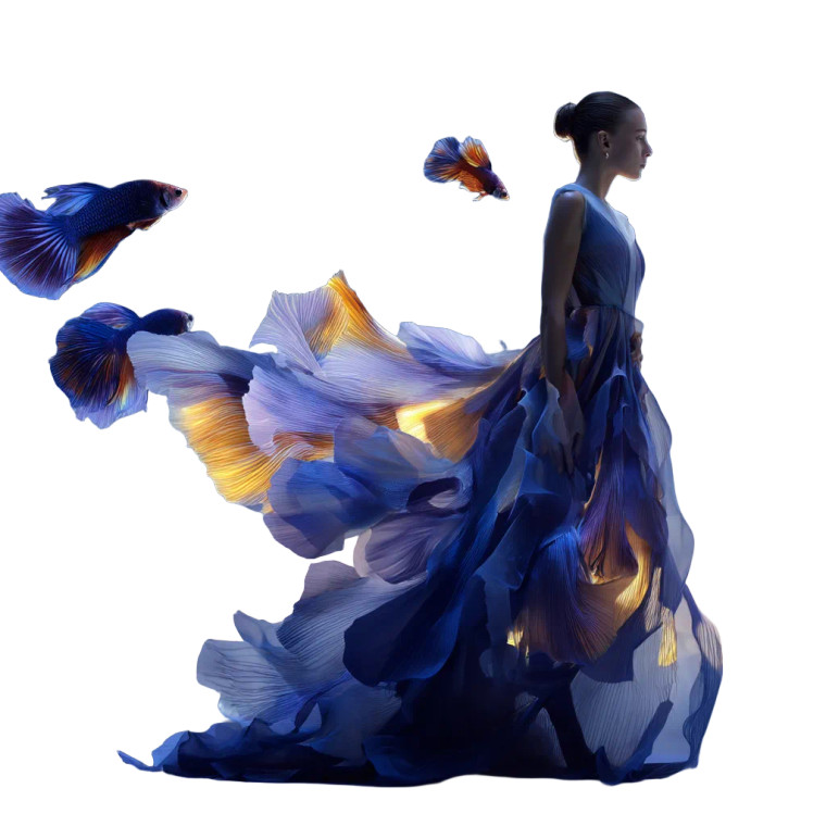 Betta Fish Gown Vinyl Car Decal Sticker – Waterproof & UV-Resistant 