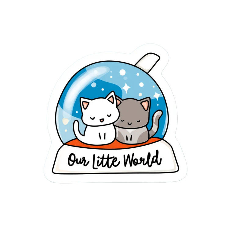Teacup Cat Dome Vinyl Car Decal Sticker – Waterproof & UV-Resistant 