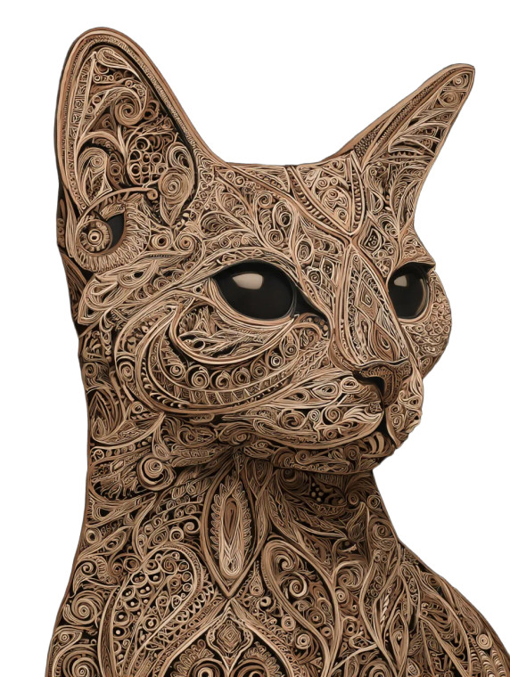 Henna Cat Painting Vinyl Car Decal Sticker – Waterproof & UV-Resistant 
