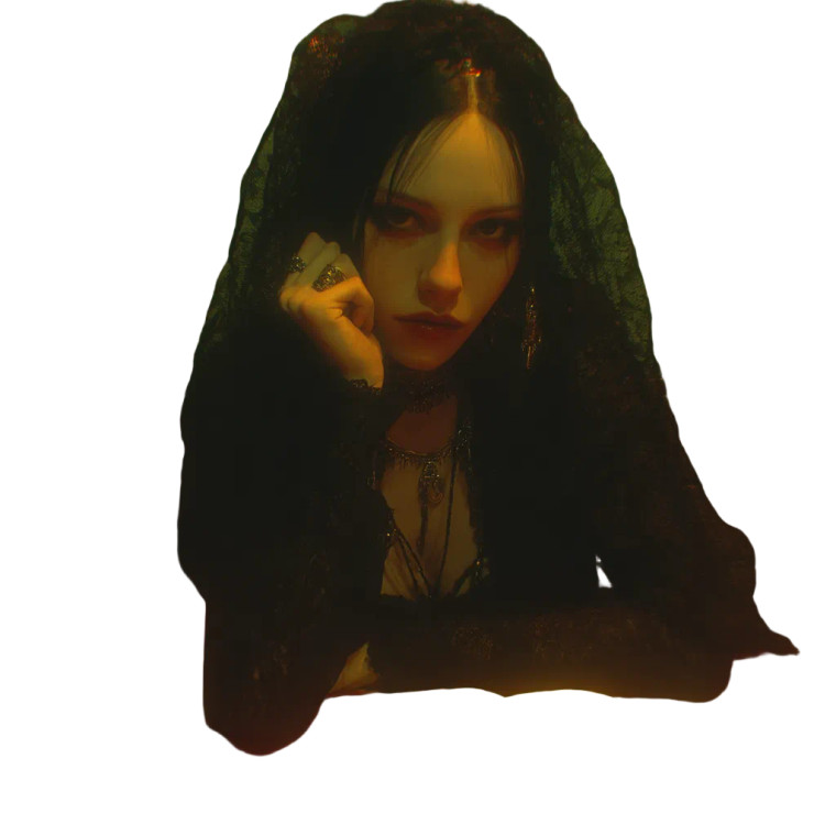 Goth Woman Dining Vinyl Car Decal Sticker – Waterproof & UV-Resistant 