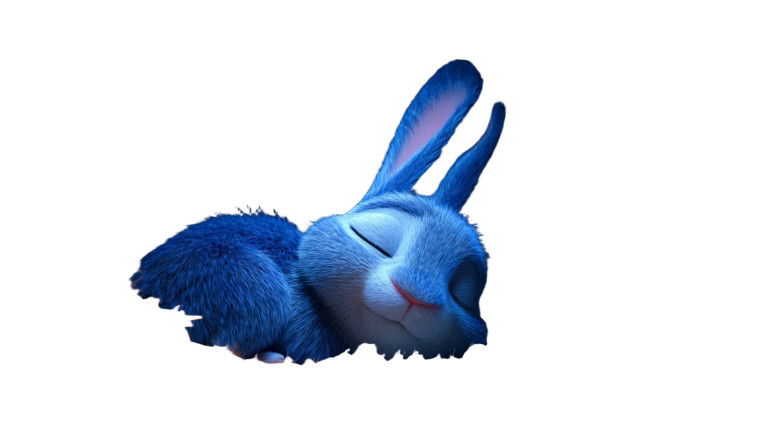 Sleeping Blue Rabbit Vinyl Car Decal Sticker – Waterproof & UV-Resistant 