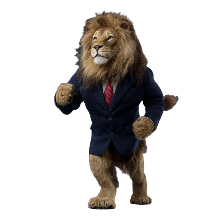 Majestic Suited Lion Vinyl Car Decal Sticker – Waterproof & UV-Resistant 