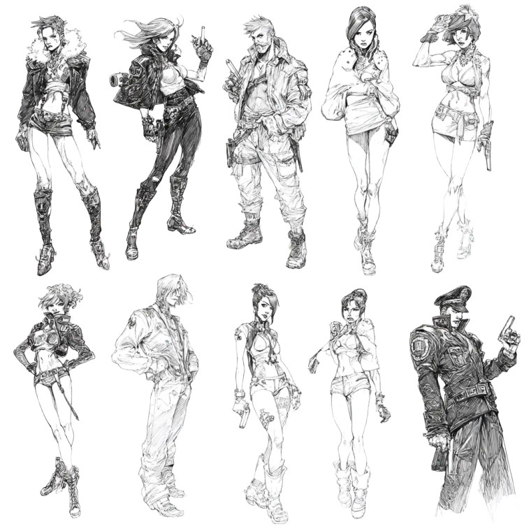 Capcom Character Sketches Vinyl Car Decal Sticker – Waterproof & UV-Resistant 