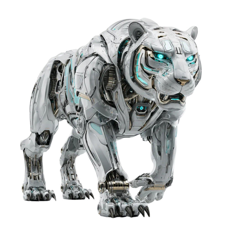 Robotic Tiger Vinyl Car Decal Sticker – Waterproof & UV-Resistant 