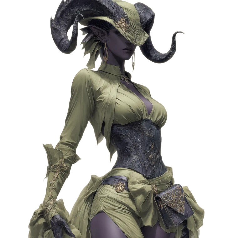 Elegant Tiefling Debutant Vinyl Car Decal Sticker – Waterproof & UV-Resistant 