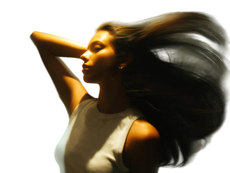 Female Model Combing Vinyl Car Decal Sticker – Waterproof & UV-Resistant 