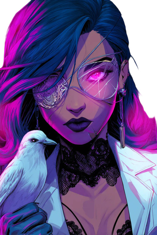 Neo-Noir Villainess Vinyl Car Decal Sticker – Waterproof & UV-Resistant 