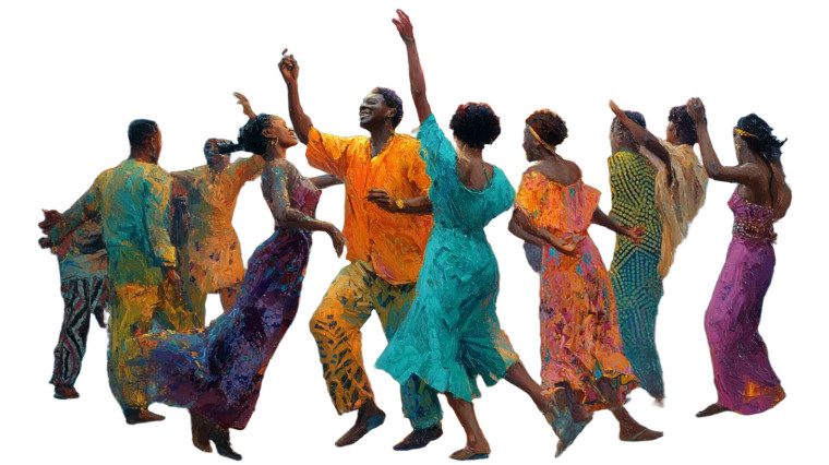 Joyful Dance Circle Vinyl Car Decal Sticker – Waterproof & UV-Resistant 