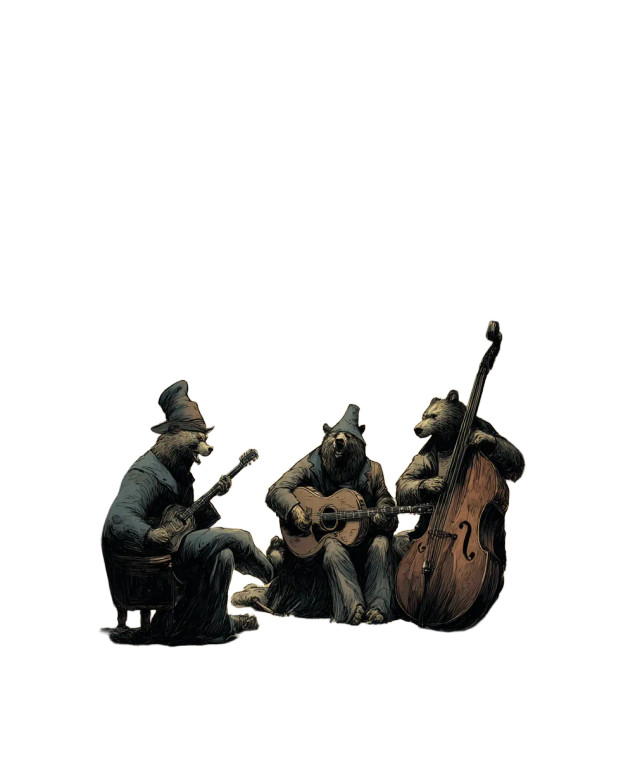 Folk Rock Bears Vinyl Car Decal Sticker – Waterproof & UV-Resistant 