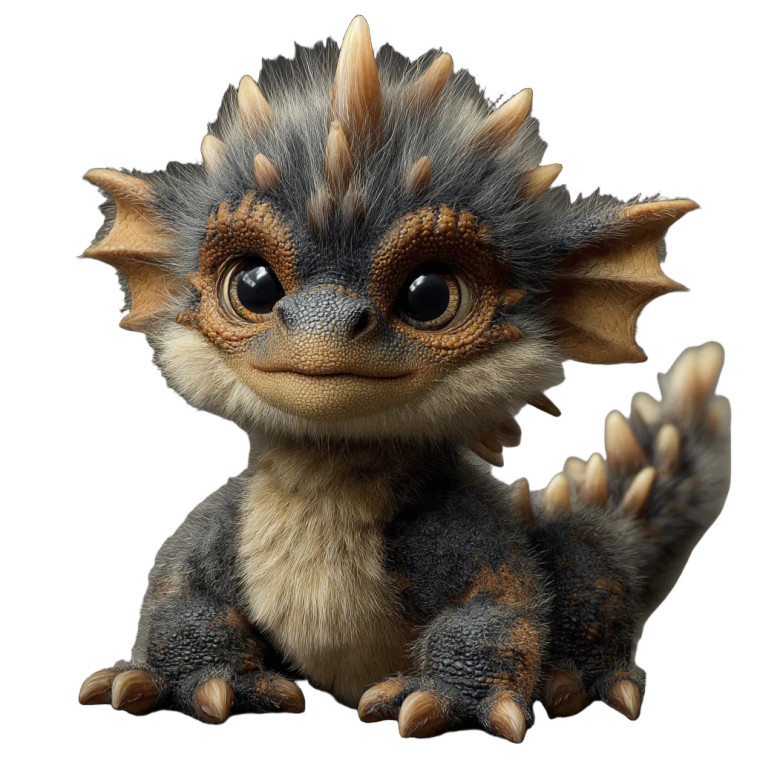 Furry Baby Dragon Vinyl Car Decal Sticker – Waterproof & UV-Resistant 