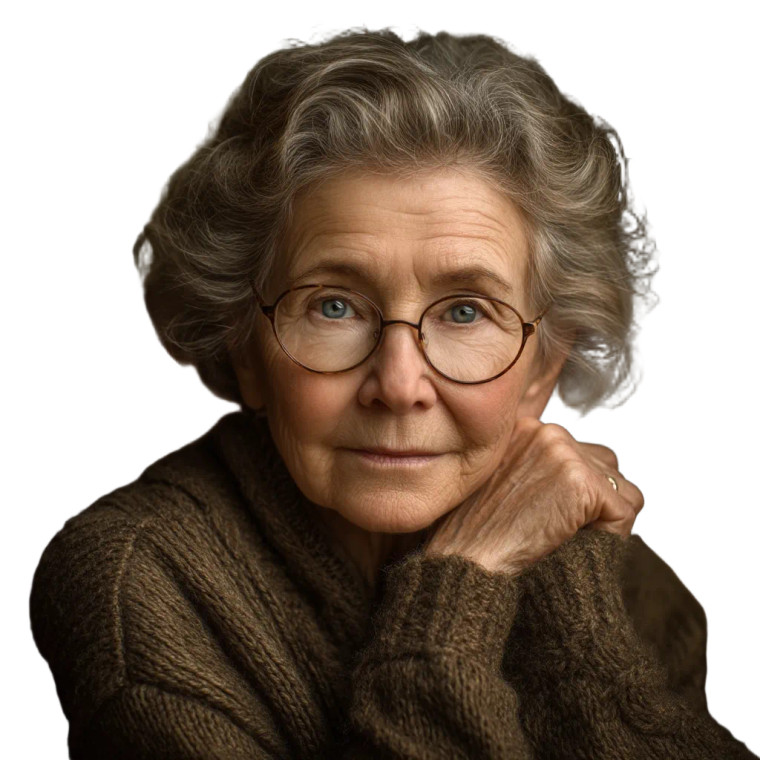 Elderly Woman Portrait V14 Vinyl Car Decal Sticker – Waterproof & UV-Resistant 