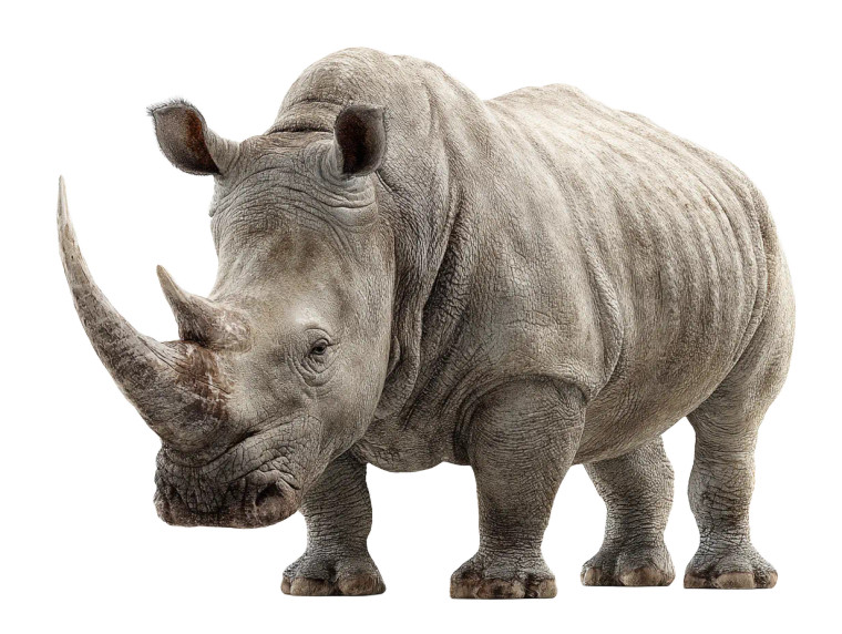 White Rhinoceros Vinyl Car Decal Sticker – Waterproof & UV-Resistant 
