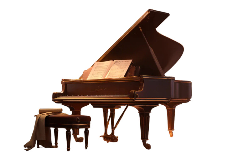 Grand Piano Spotlight Vinyl Car Decal Sticker – Waterproof & UV-Resistant 