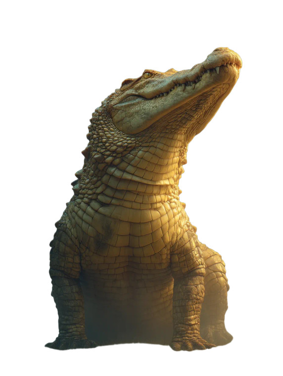 Yellow Crocodile Illustration Vinyl Car Decal Sticker – Waterproof & UV-Resistant 